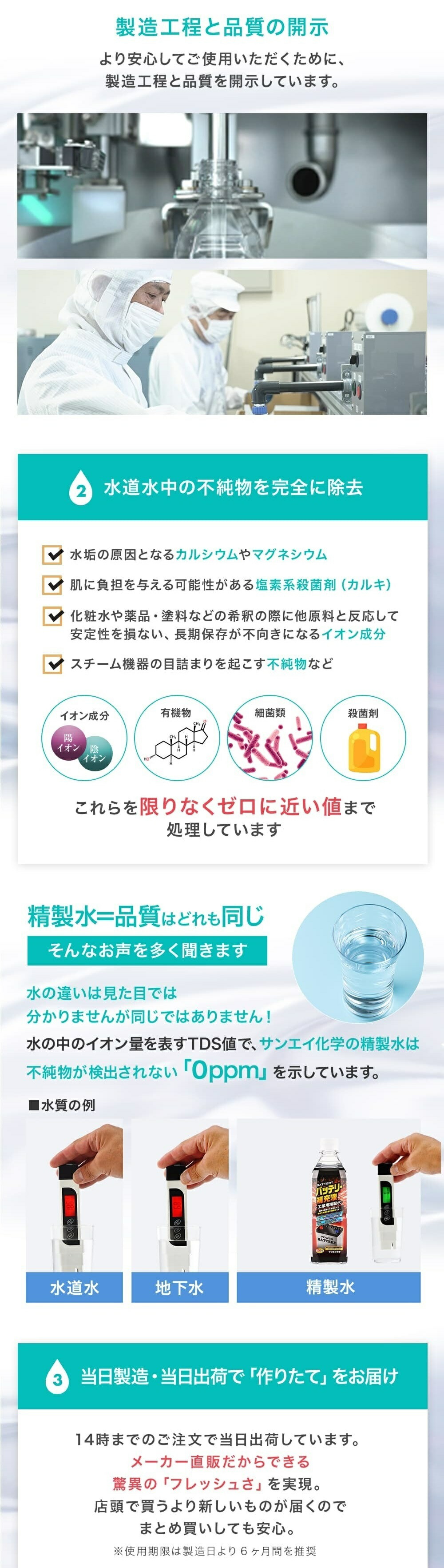 サンエイ化学 精製水 バッテリー補充液 1l 15本 送料無料 バッテリー液 Ro水 バイク フォークリフト 車 洗車 蓄電池 発電機 ウォッシャー液 Llc クーラント液 スプレーボトル ペットボトル 純水 蒸留水 イオン交換水 超純水 せいせいすい ピュアウォーター 日本製