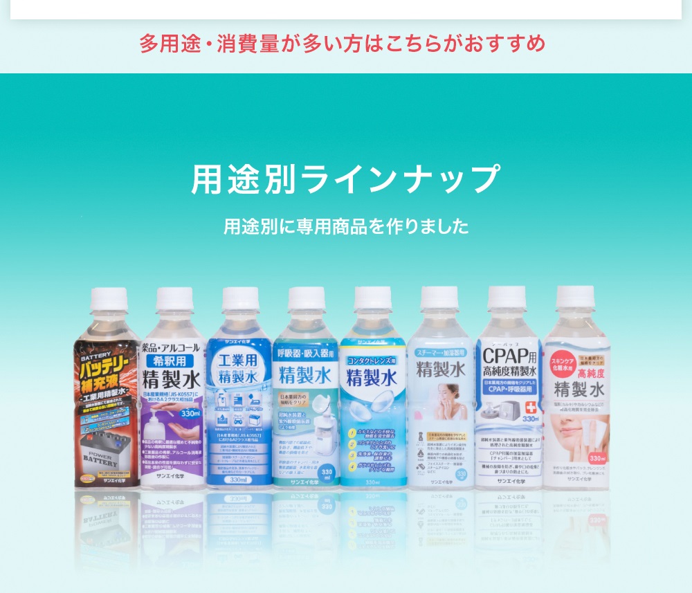 サンエイ化学 精製水 スキンケア用 精製水 2L×6本セット パック メイク プレ化粧水など | 【送料無料】 エステ ネイル ナノケア コットン  アロマスプレー グリセリン ペットボトル 高純度精製水 純水 蒸留水 イオン交換水 超純水 せいせいすい ピュアウォーター 日本製 ...